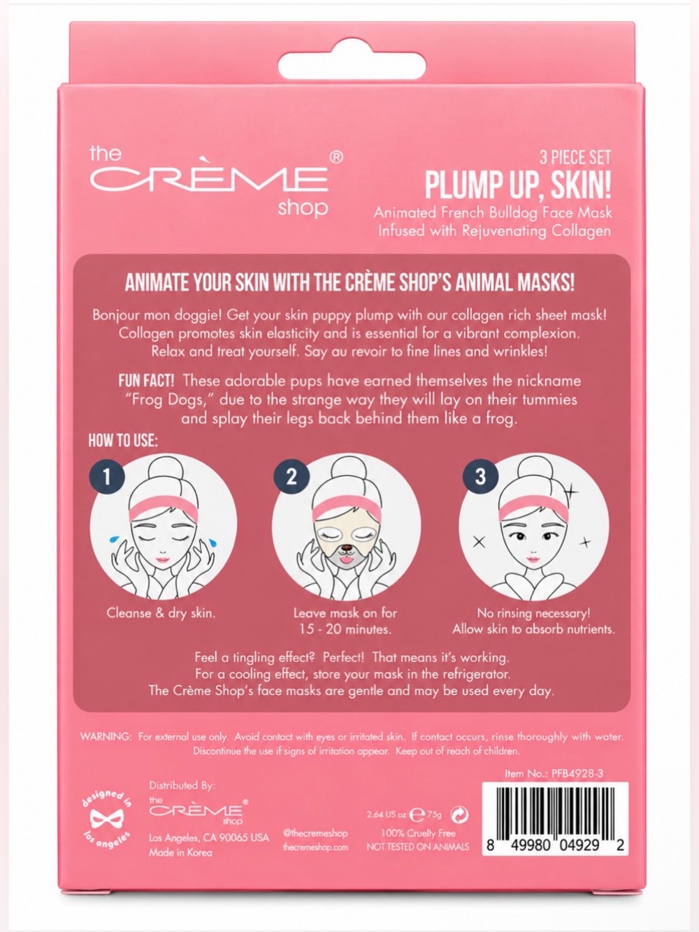 BUY NOW - The Crème Shop Plump Up, Skin! Animated Face Mask - NIB - Picture 3 of 4